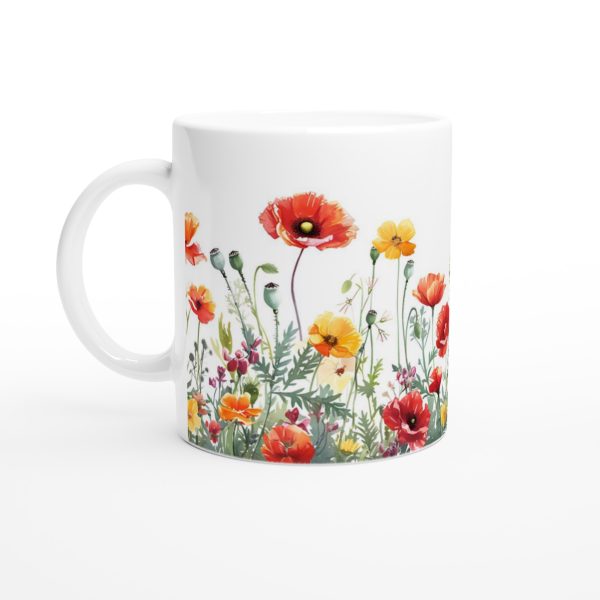 Vallmoblomster Keramisk Mugg – Vardagsfavoriten med vild blomsterprakt i akvarell