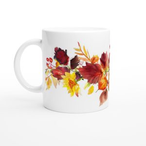 Keramisk Mugg – Varm Höstglöd: Akvarellblommor för mysiga stunder